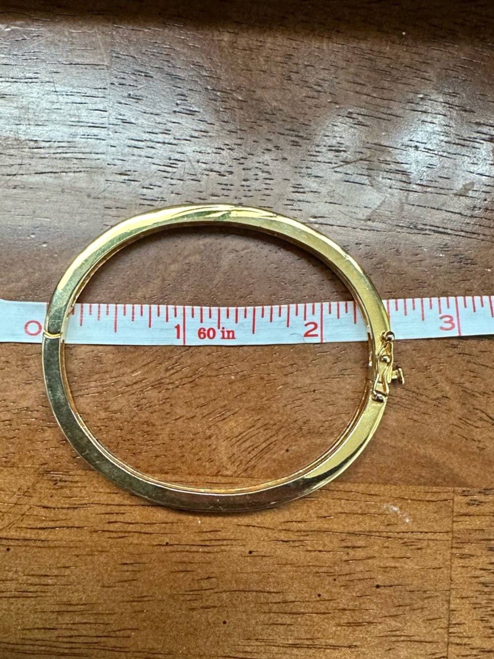 Gold Tone Clear Channel Rhinestone Oval Hinged Bangle Bracelet Approx 7.25” - Picture 4 of 5